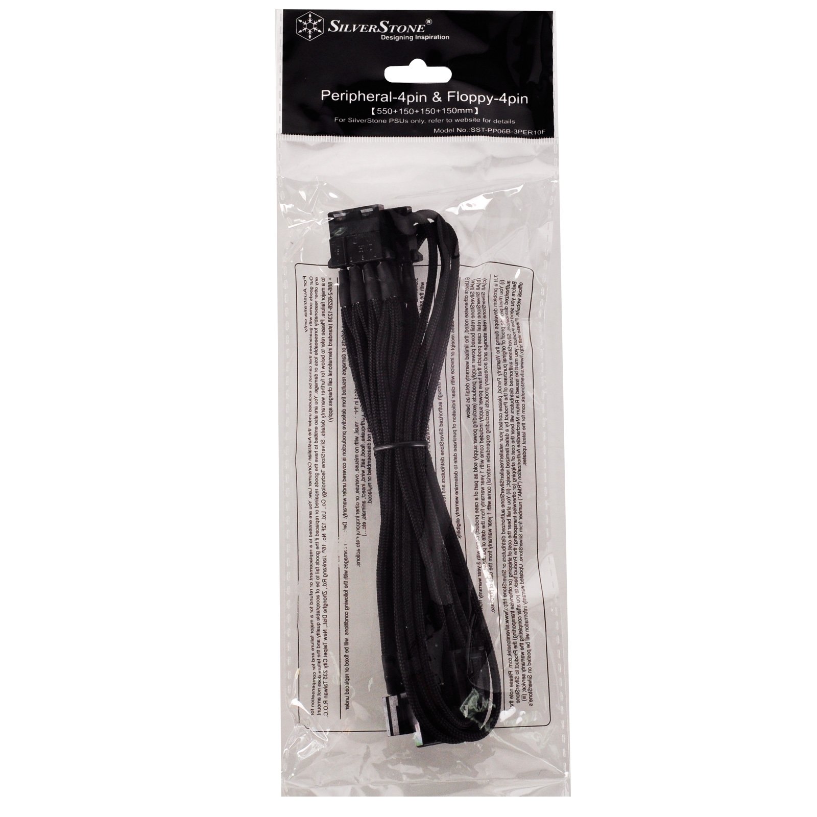 SilverStone PP06B Netzteilkabel Peripheral 100cm schwarz