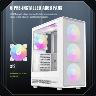 GAMEMAX Storm 2 Midi Tower Gehäuse Weiß 6x ARGB