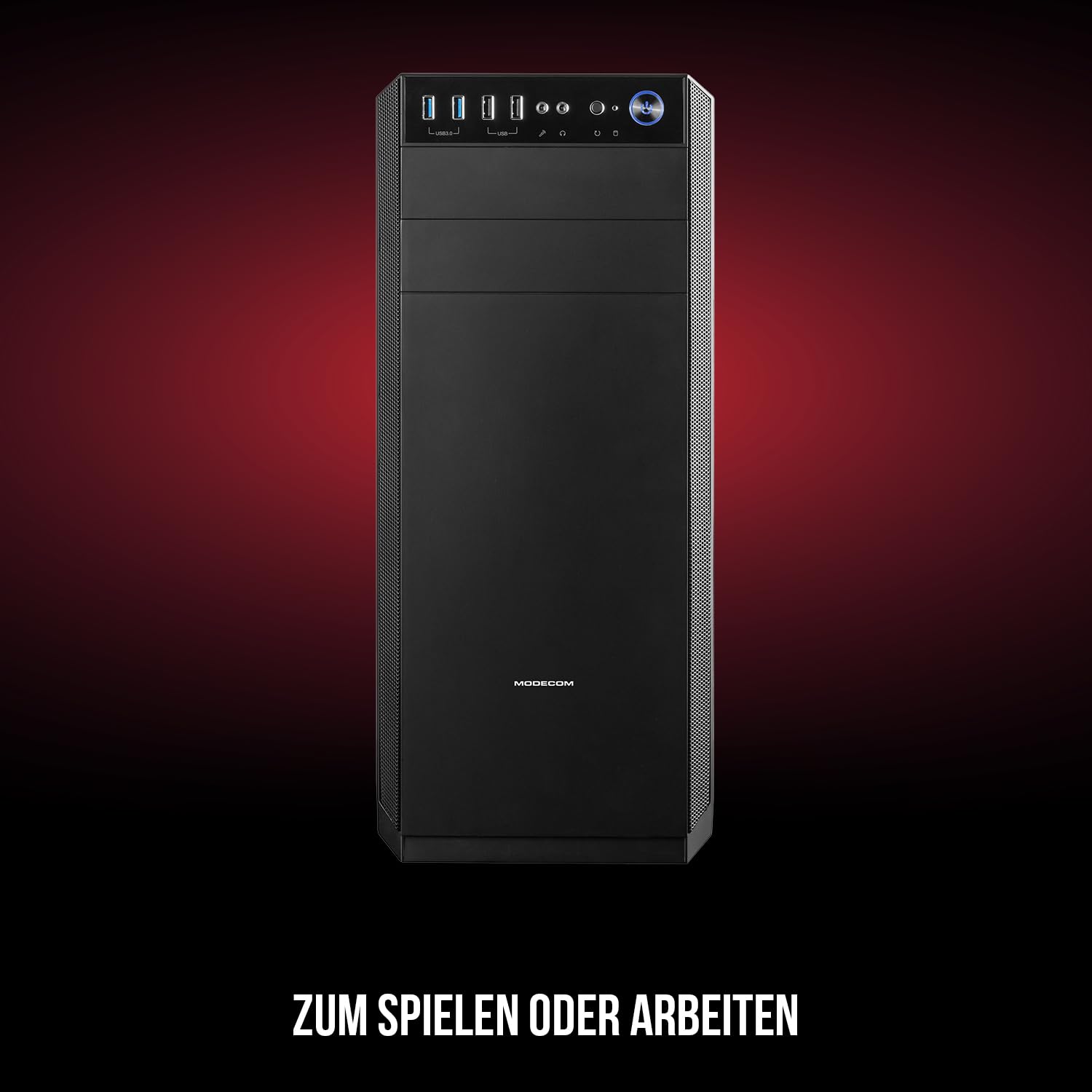 Modecom Oberon Pro Glas Midi-Tower Gehäuse Schwarz