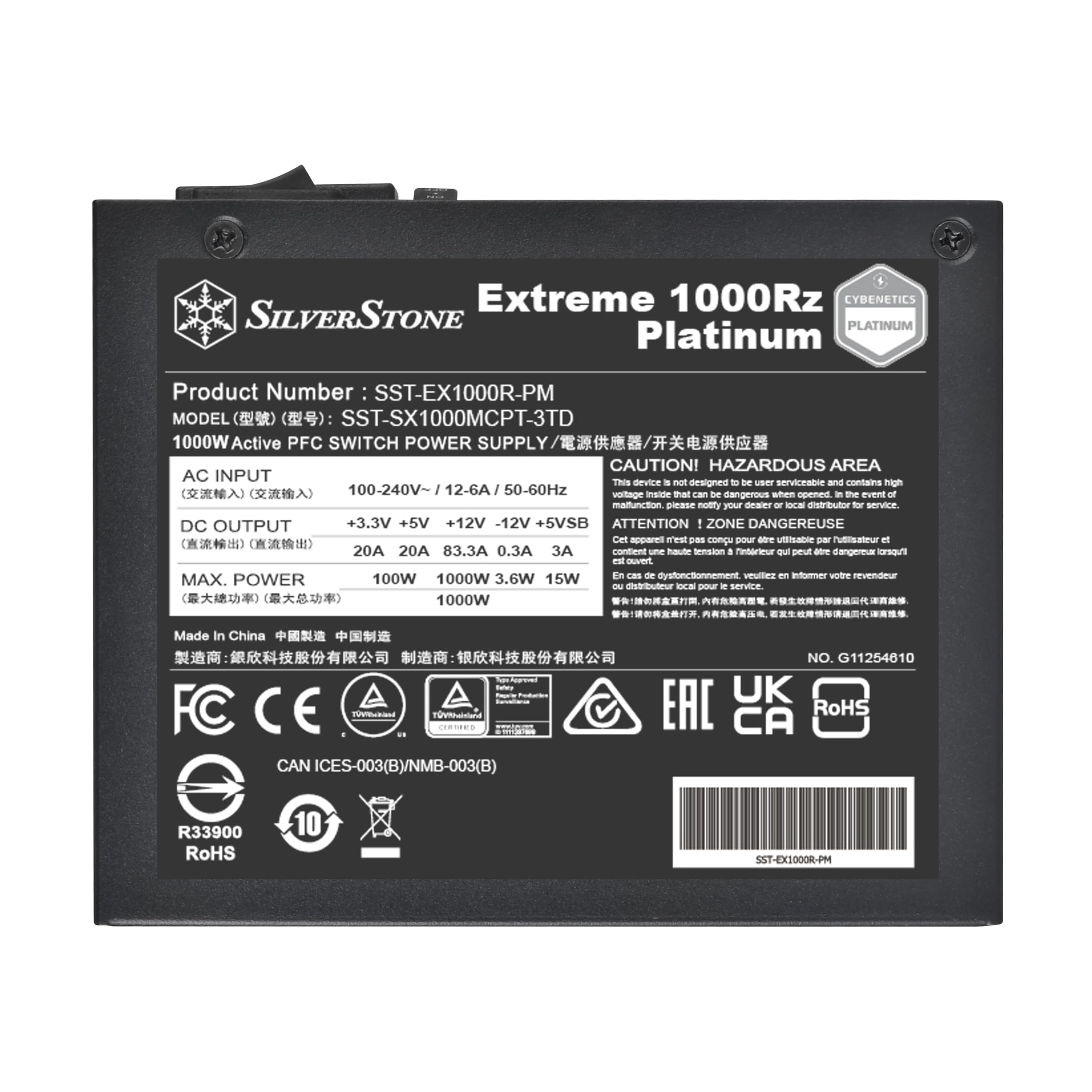 SilverStone Extreme SST-EX1000R-PM Netzteil 1000W Platin SFX