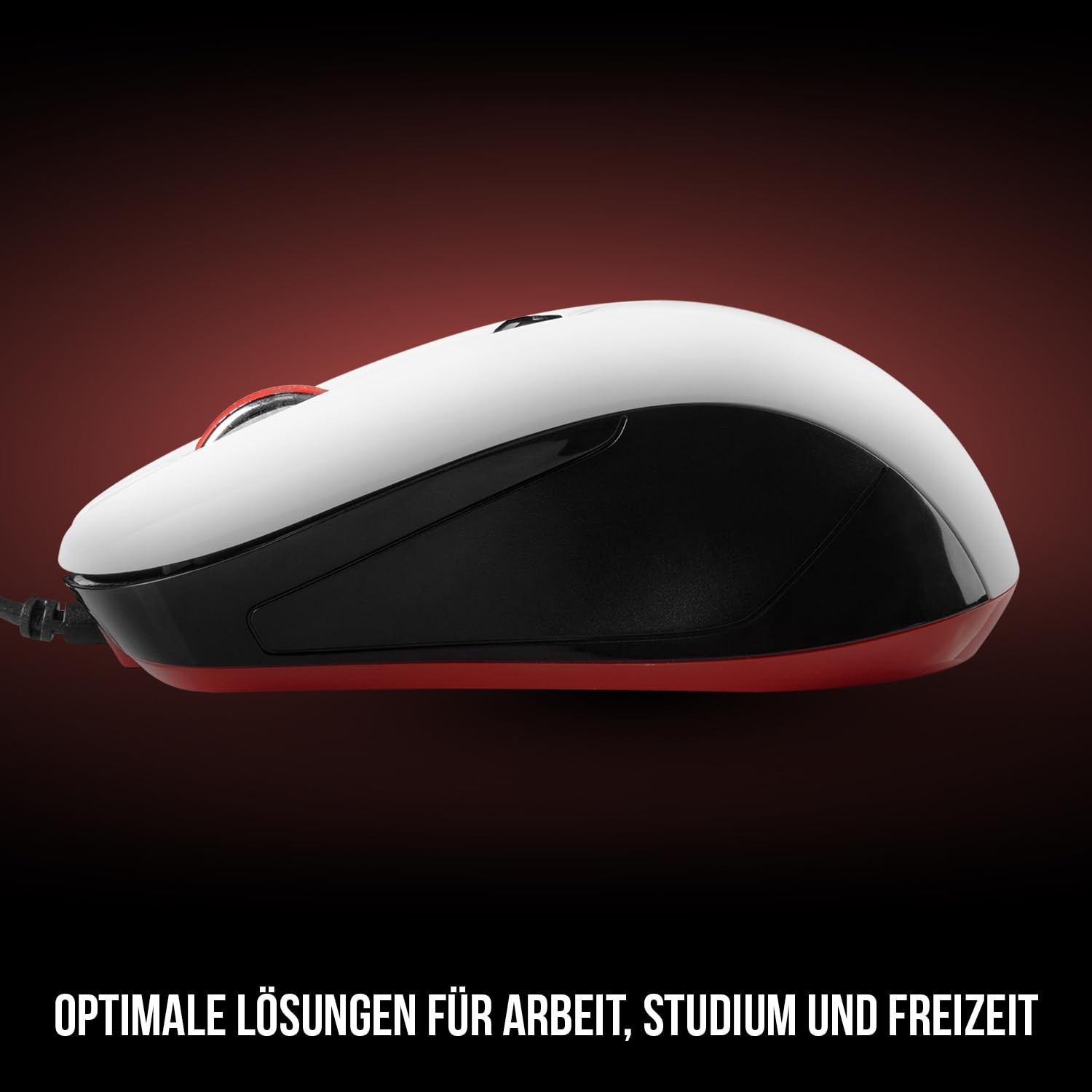 Modecom MC-M9.1 Maus schwarz-weiß USB 1,5 m Kabel