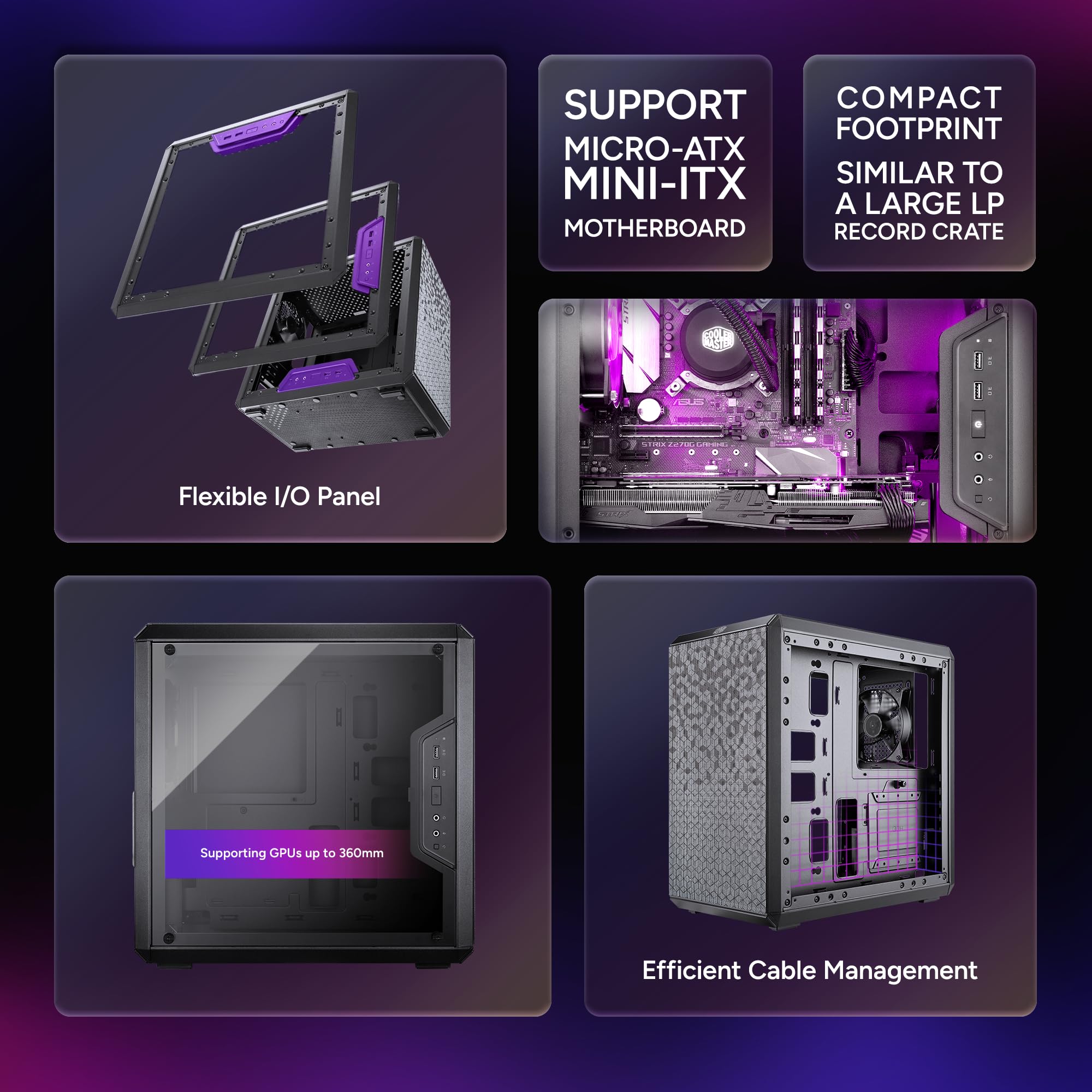 Cooler Master MasterBox Q300L PC Gehäuse Micro-ATX Fenster