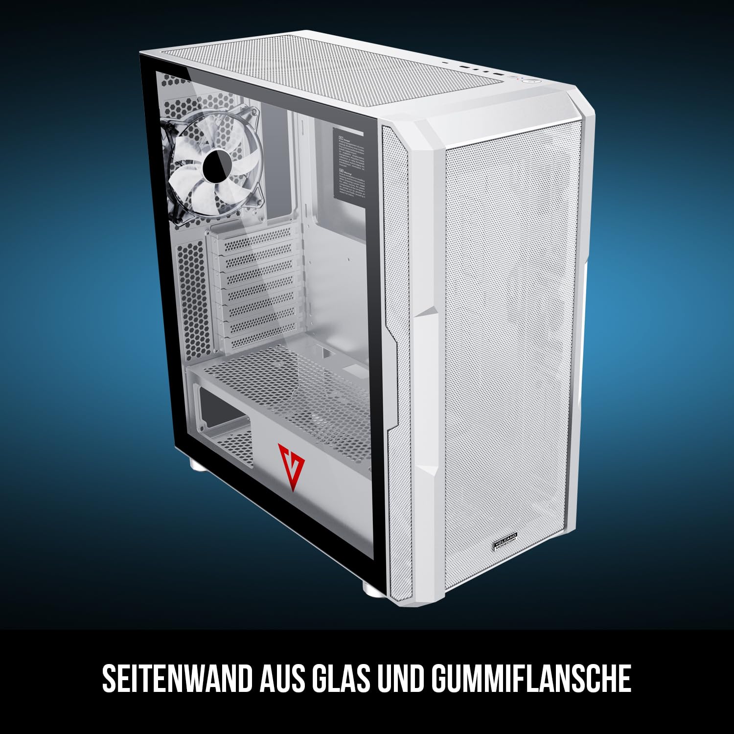 Modecom Volcano Amirani ARGB Midi-Tower weiß Glas 4 Lüfter