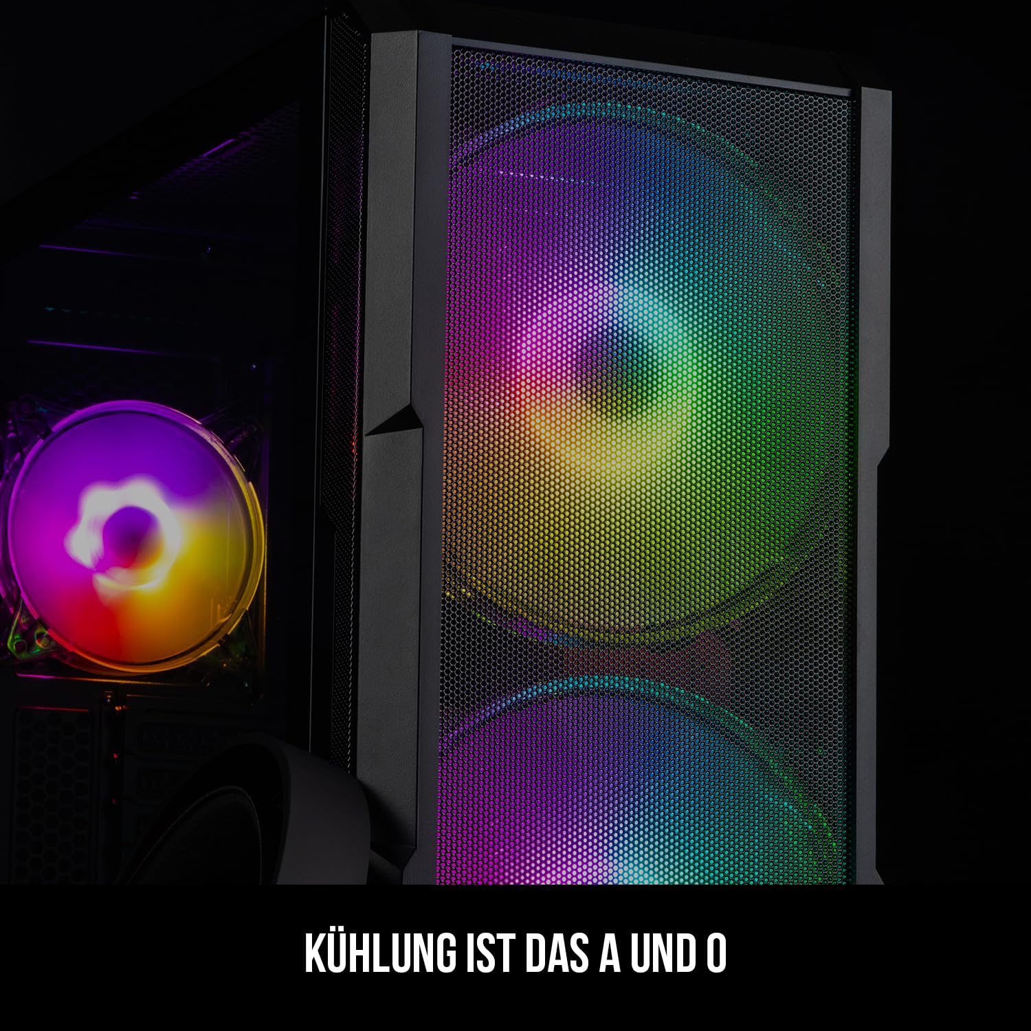 Modecom Volcano Amirani ARGB Midi-Tower PC Gehäuse schwarz Glas