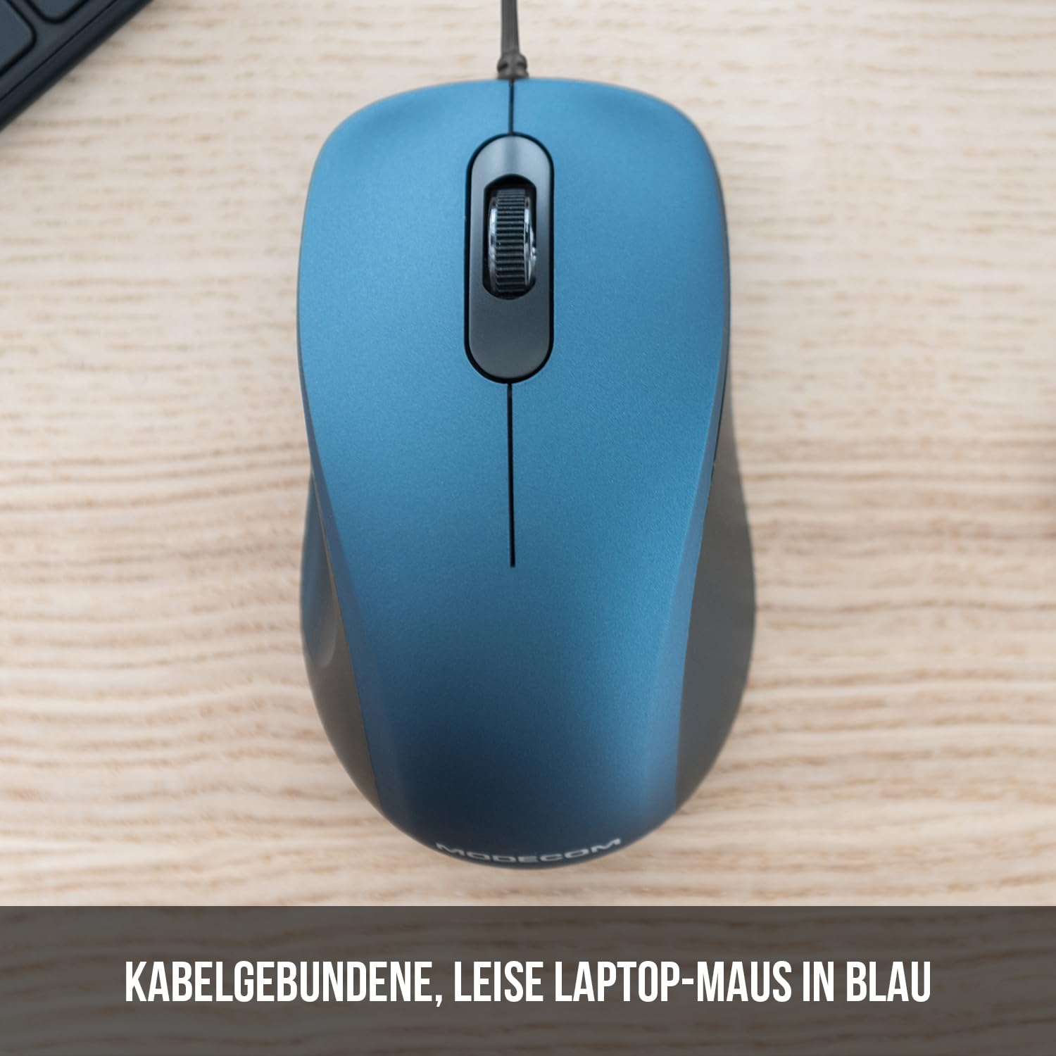 Modecom MC-M10S Kabelmaus Blau Leise 1000 DPI USB