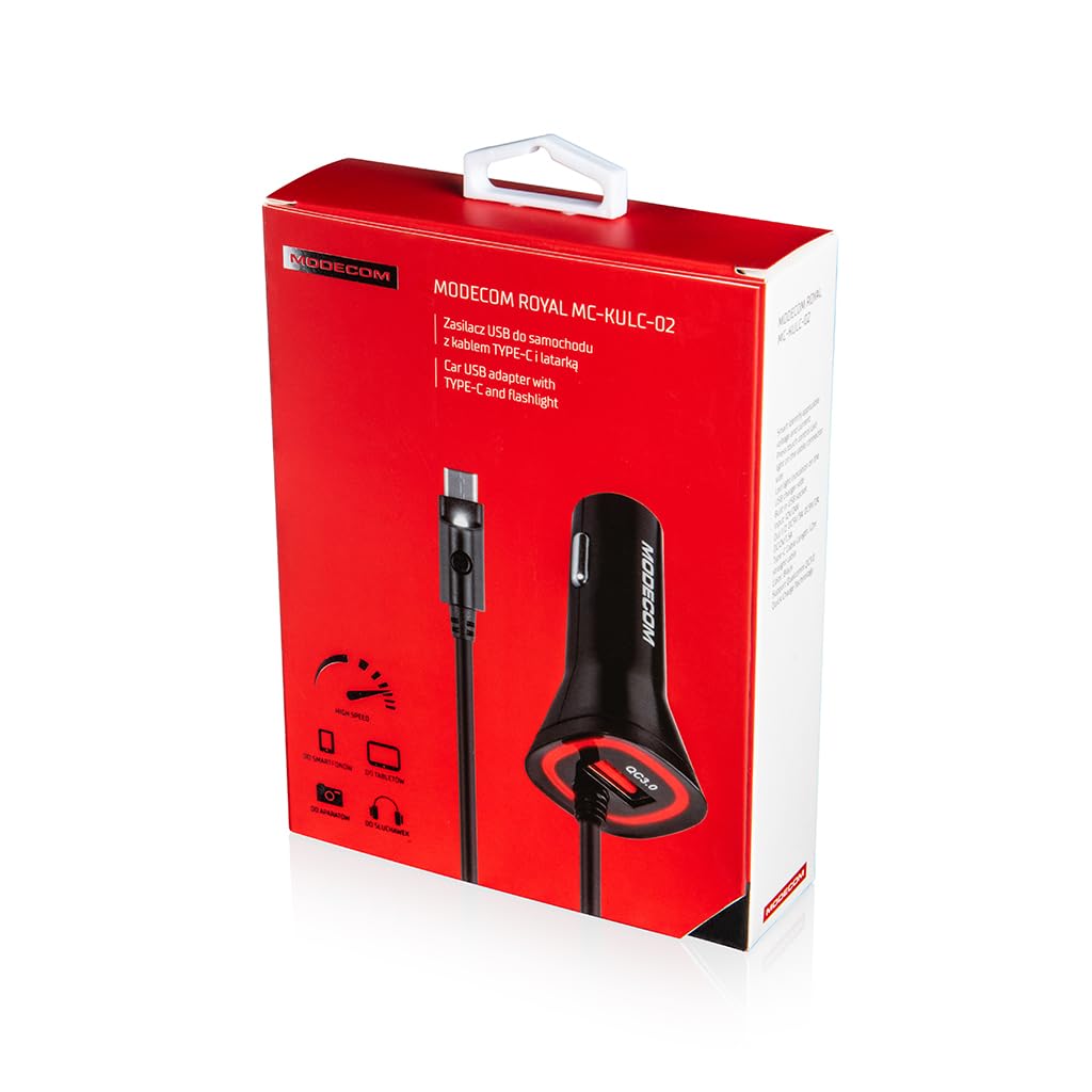 Modecom KULC Royal Kfz-Ladegerät USB-C QC 3.0 schwarz