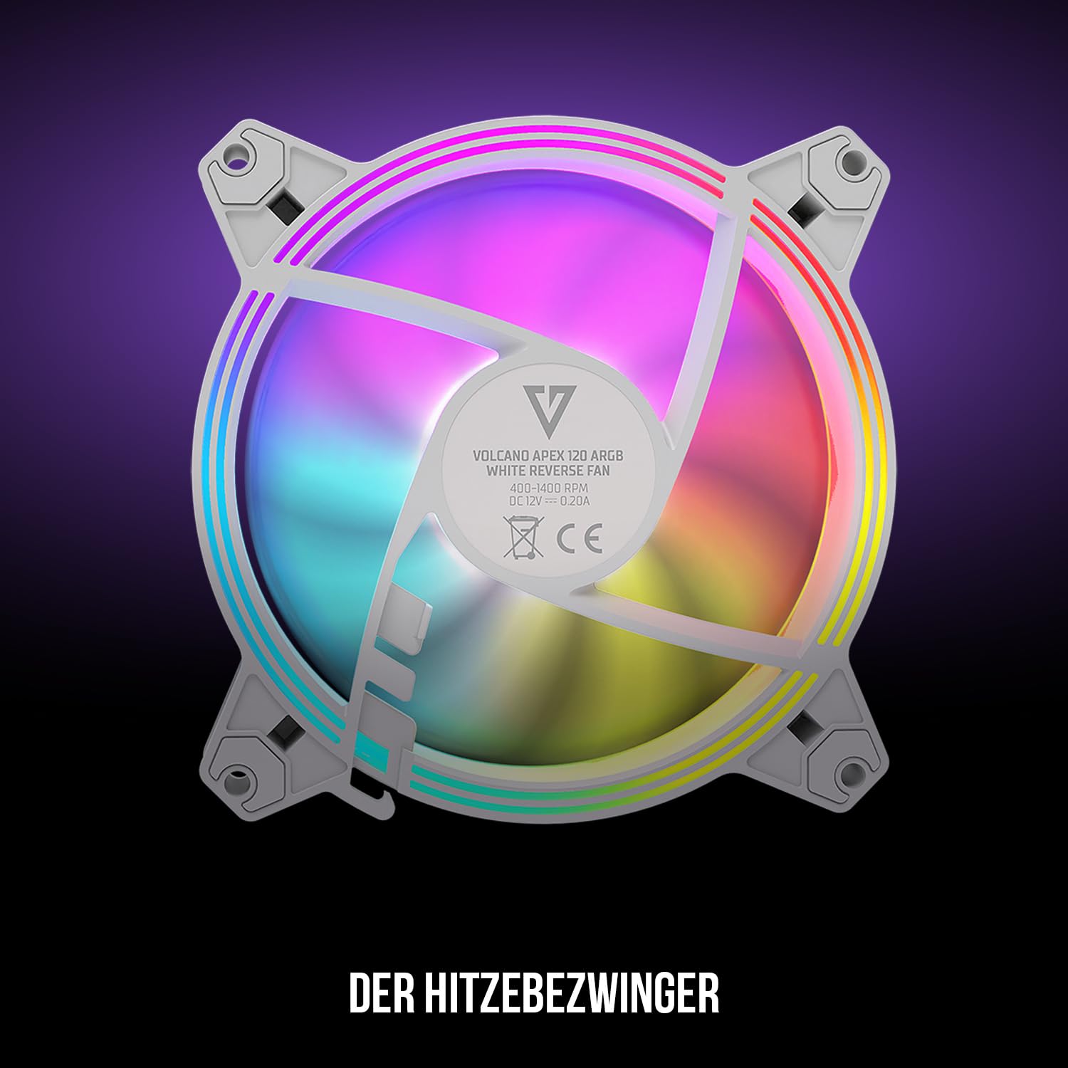 Modecom Volcano Apex Reverse 120mm Gehäuselüfter weiß ARGB