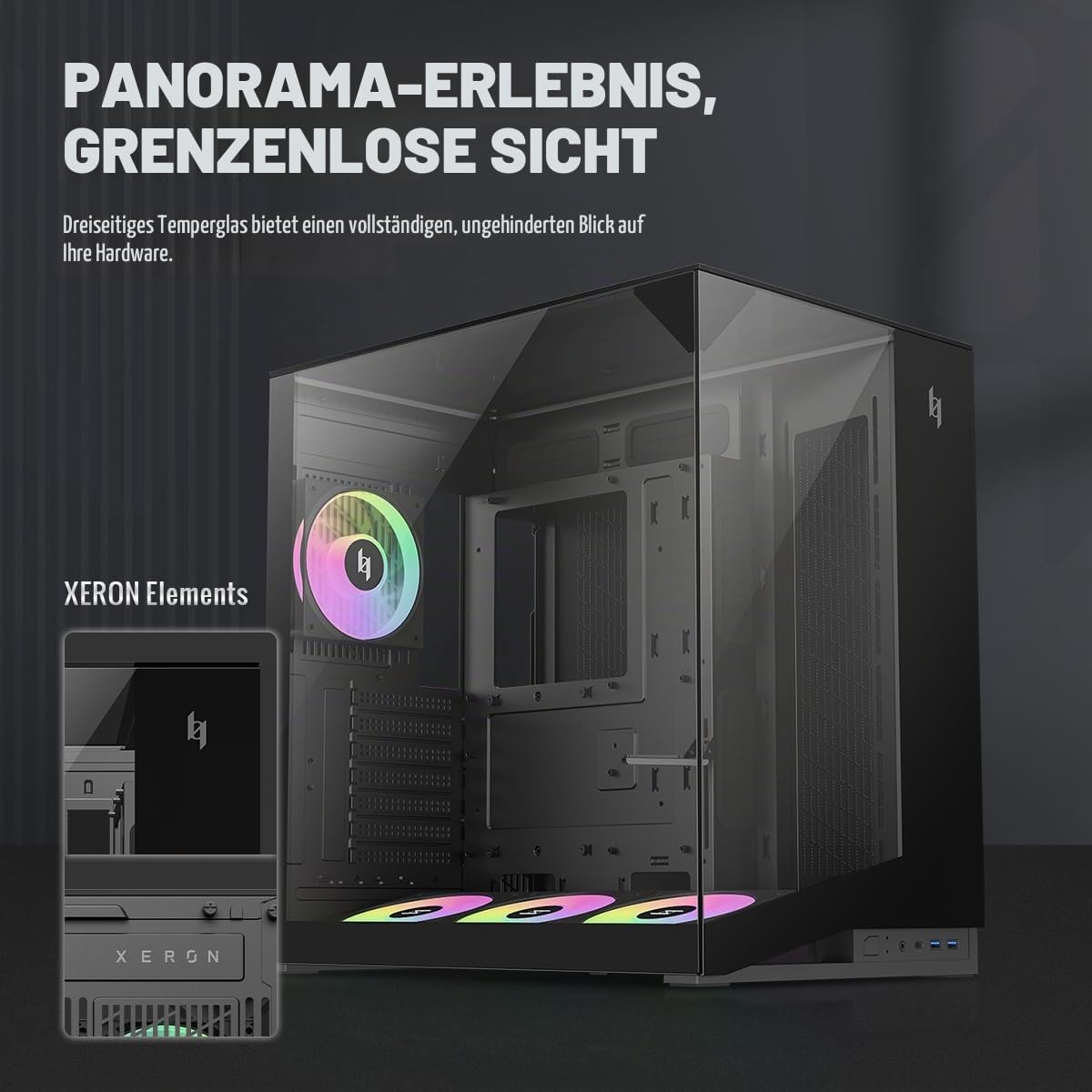 Gamemax NEX C56 VC ATX Gehäuse schwarz Panorama ARGB