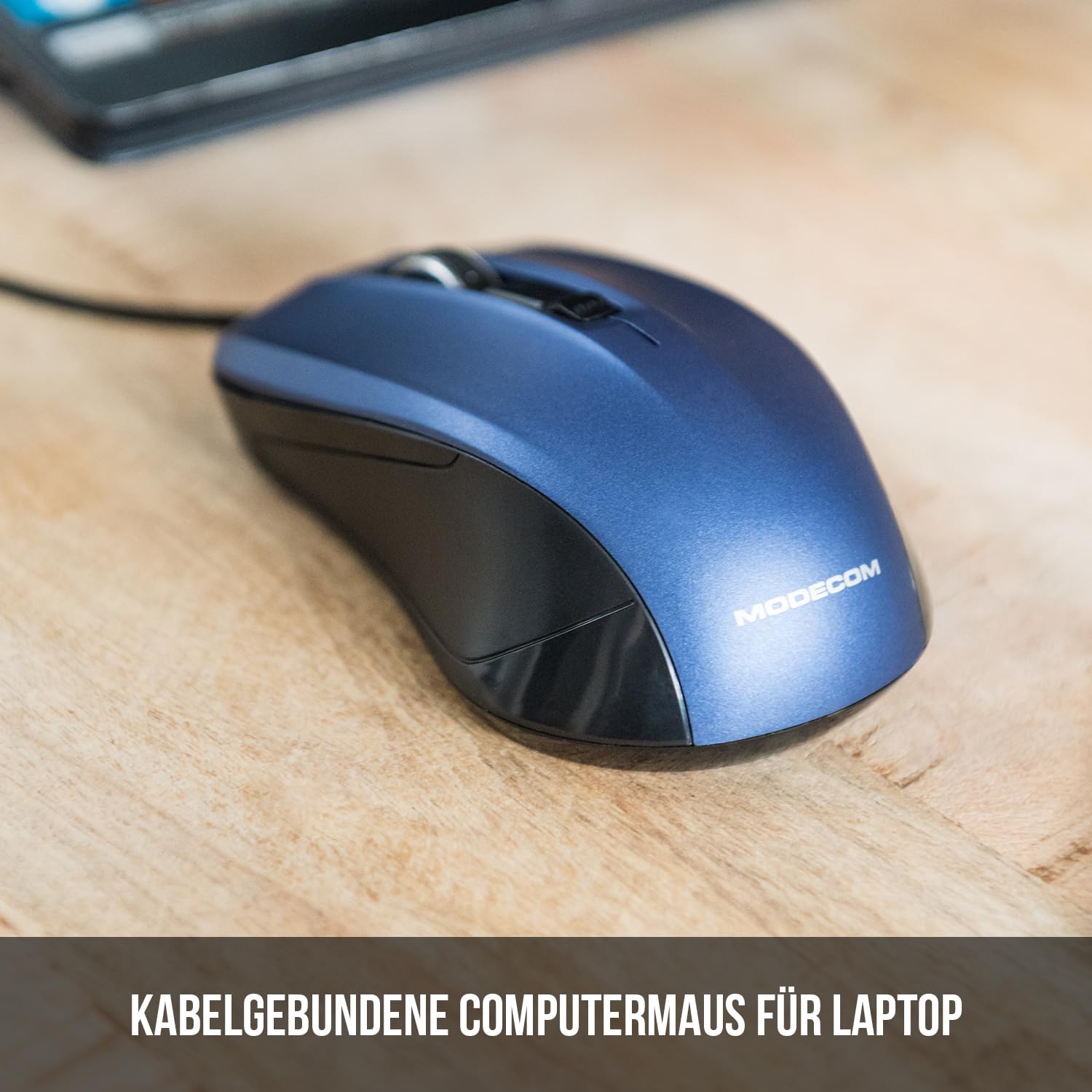 Modecom Mice MC-M9.1 USB Maus schwarz-blau 1,5 m Kabel