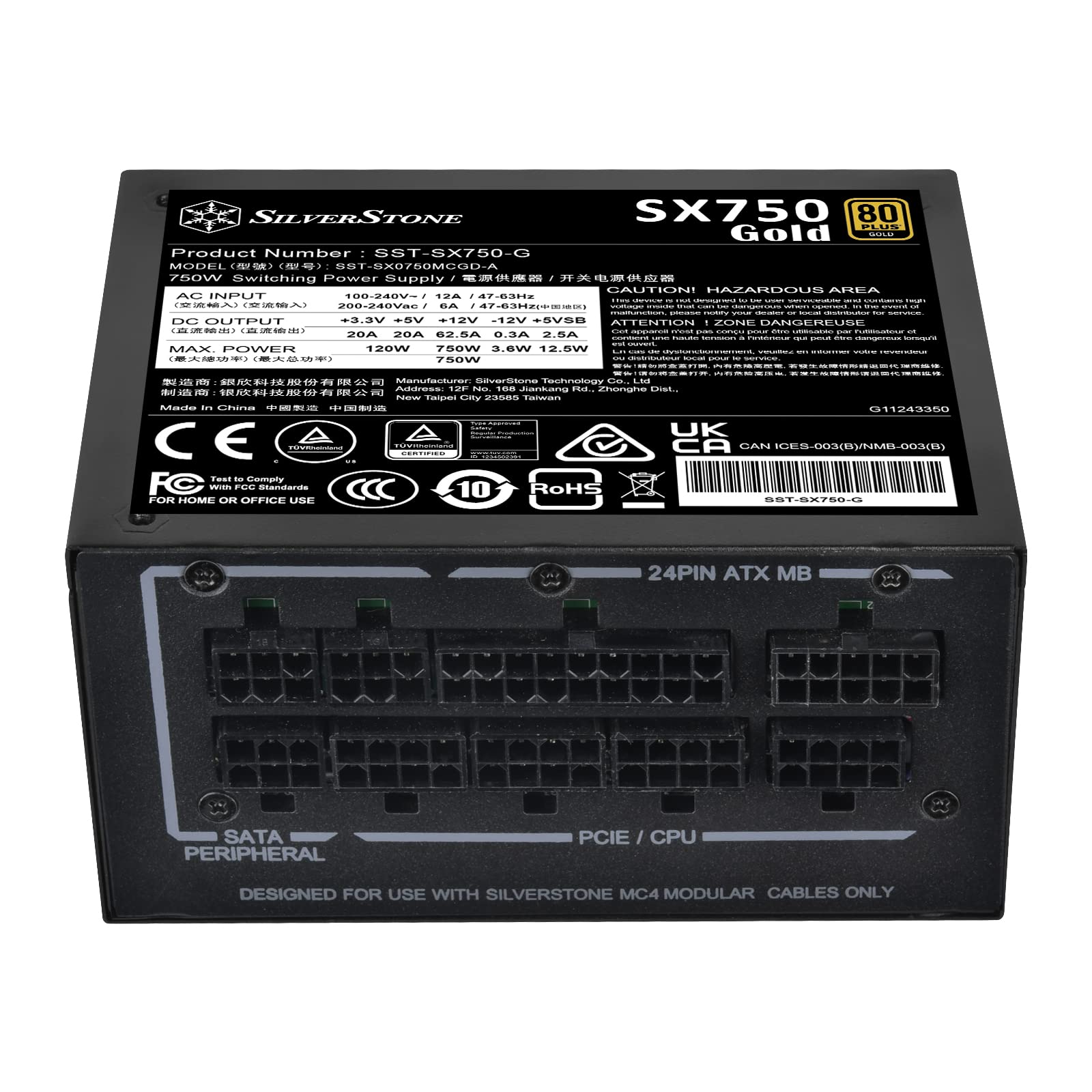 SilverStone SX750-G 750W SFX-Netzteil modular Gold