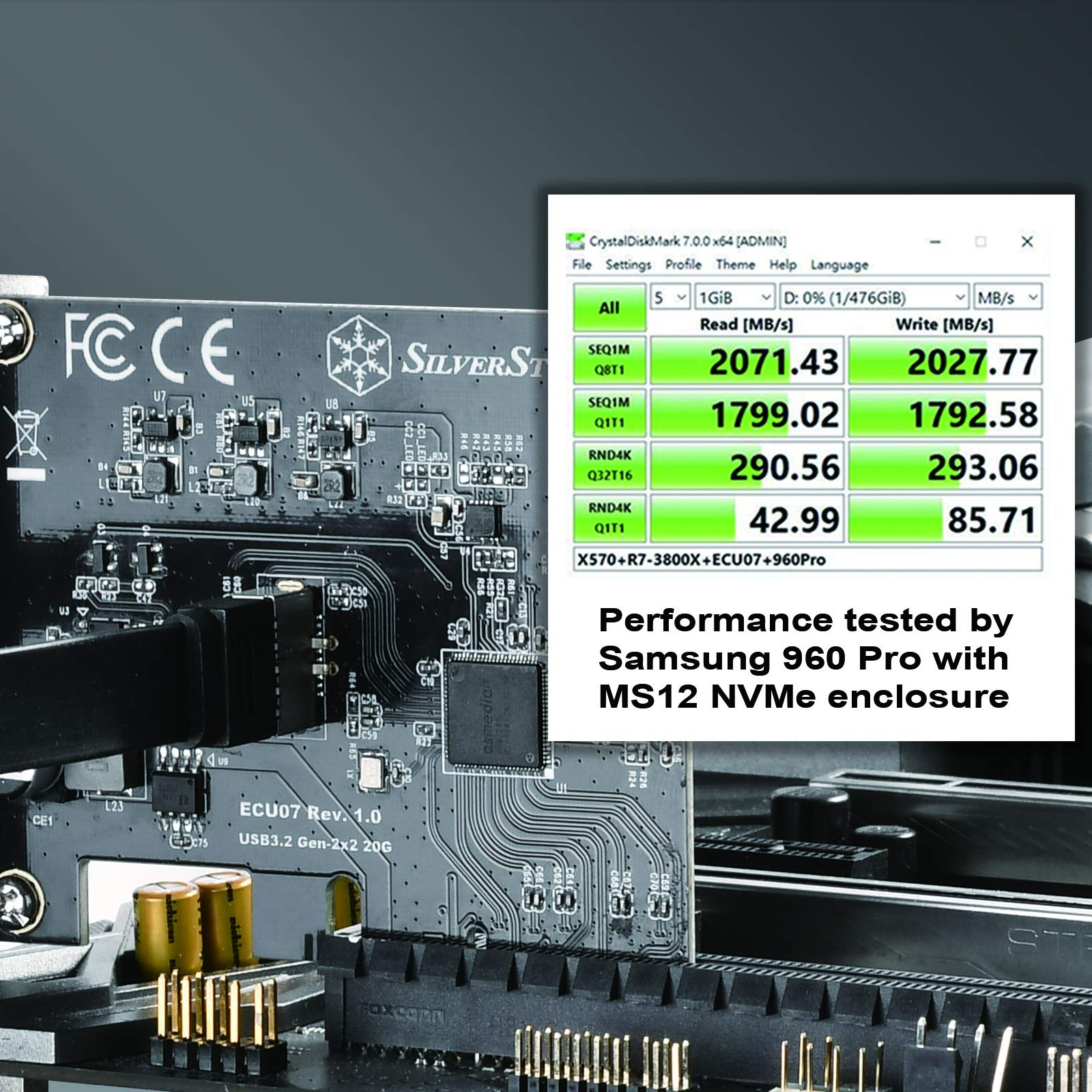 SilverStone Work Station ECU07 USB-Karte 20Gbps Type-C PCIe