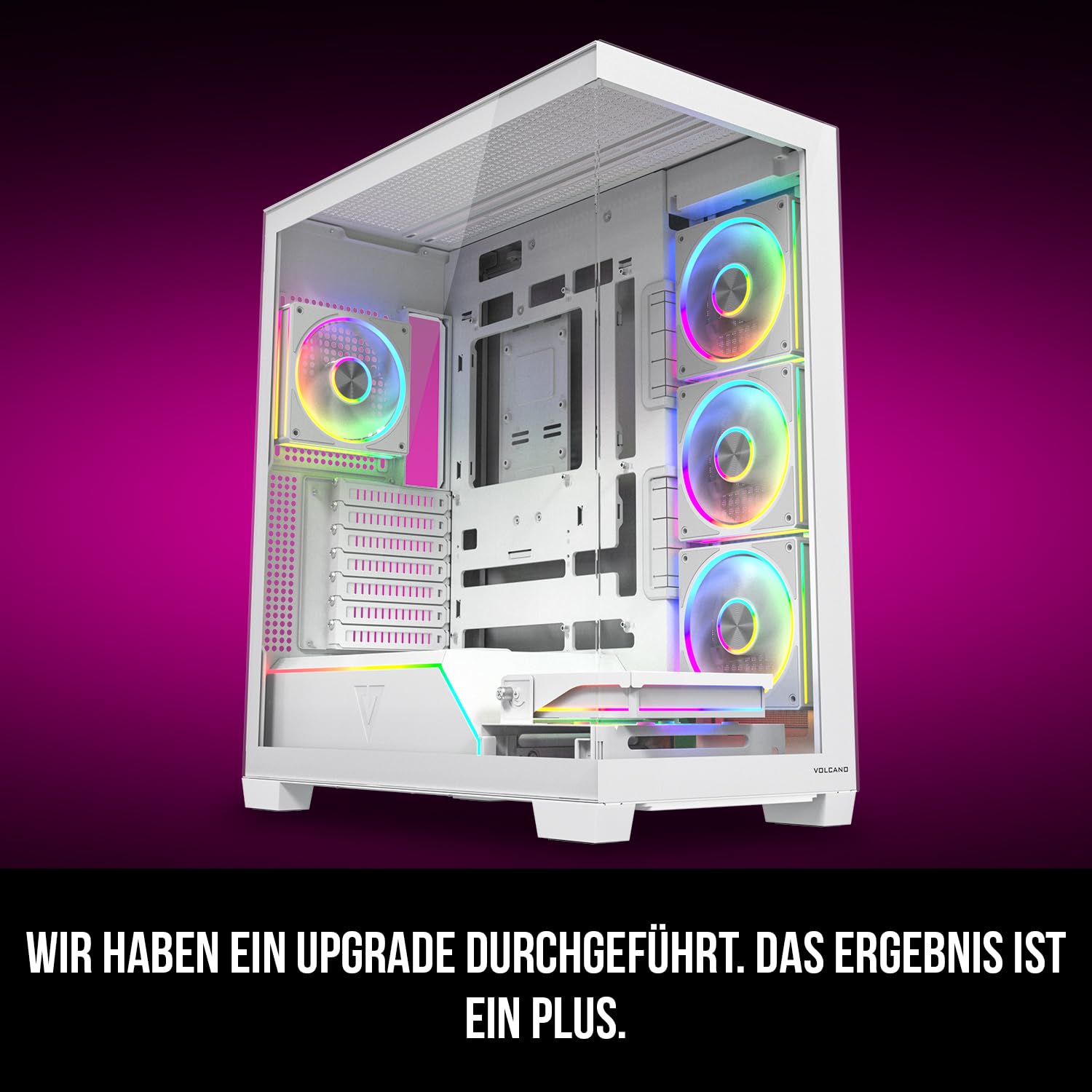 Modecom Volcano Stellar Plus ARGB Gehäuse Weiß 5 Lüfter