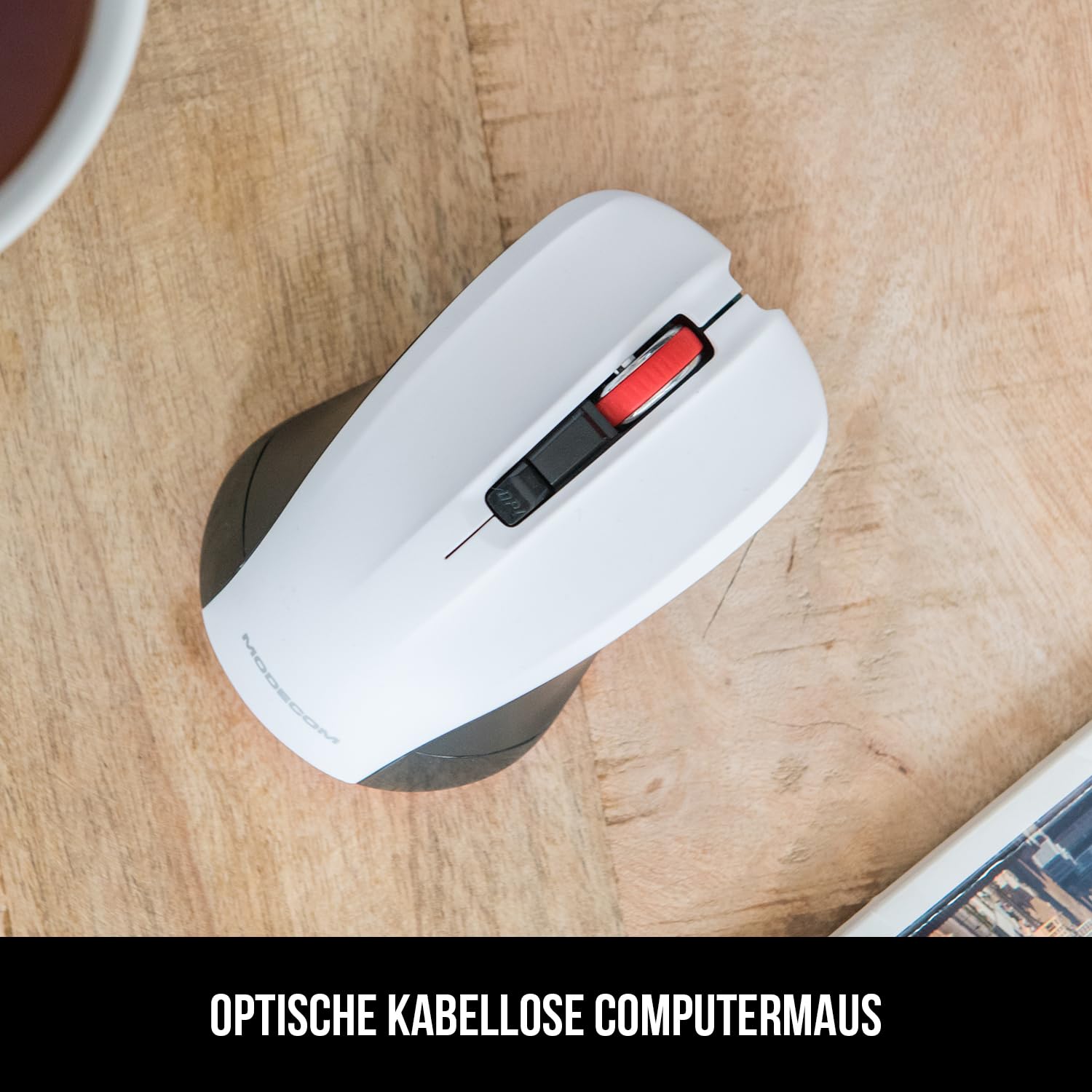 Modecom MC-WM9.1 Maus schwarz-weiß kabellos 1600 DPI