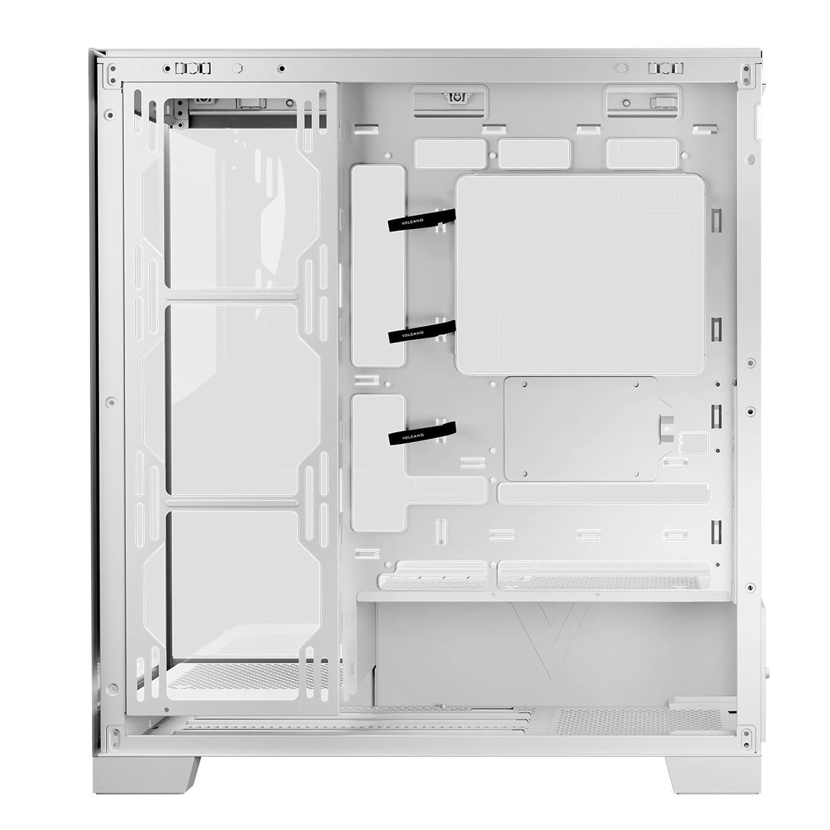 Modecom Volcano Space Midi Tower PC-Gehäuse Weiß Panorama Glas