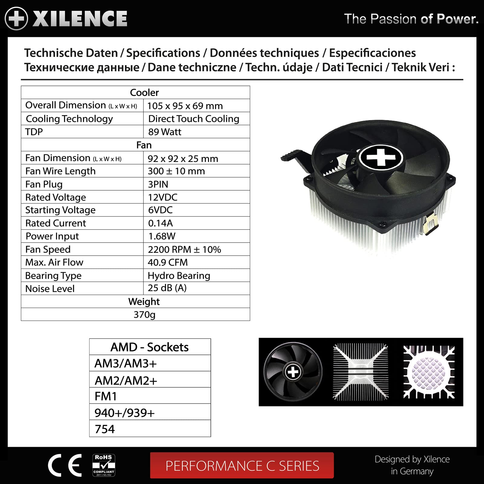 Xilence Performance C XC033 CPU Kühler AMD 92mm