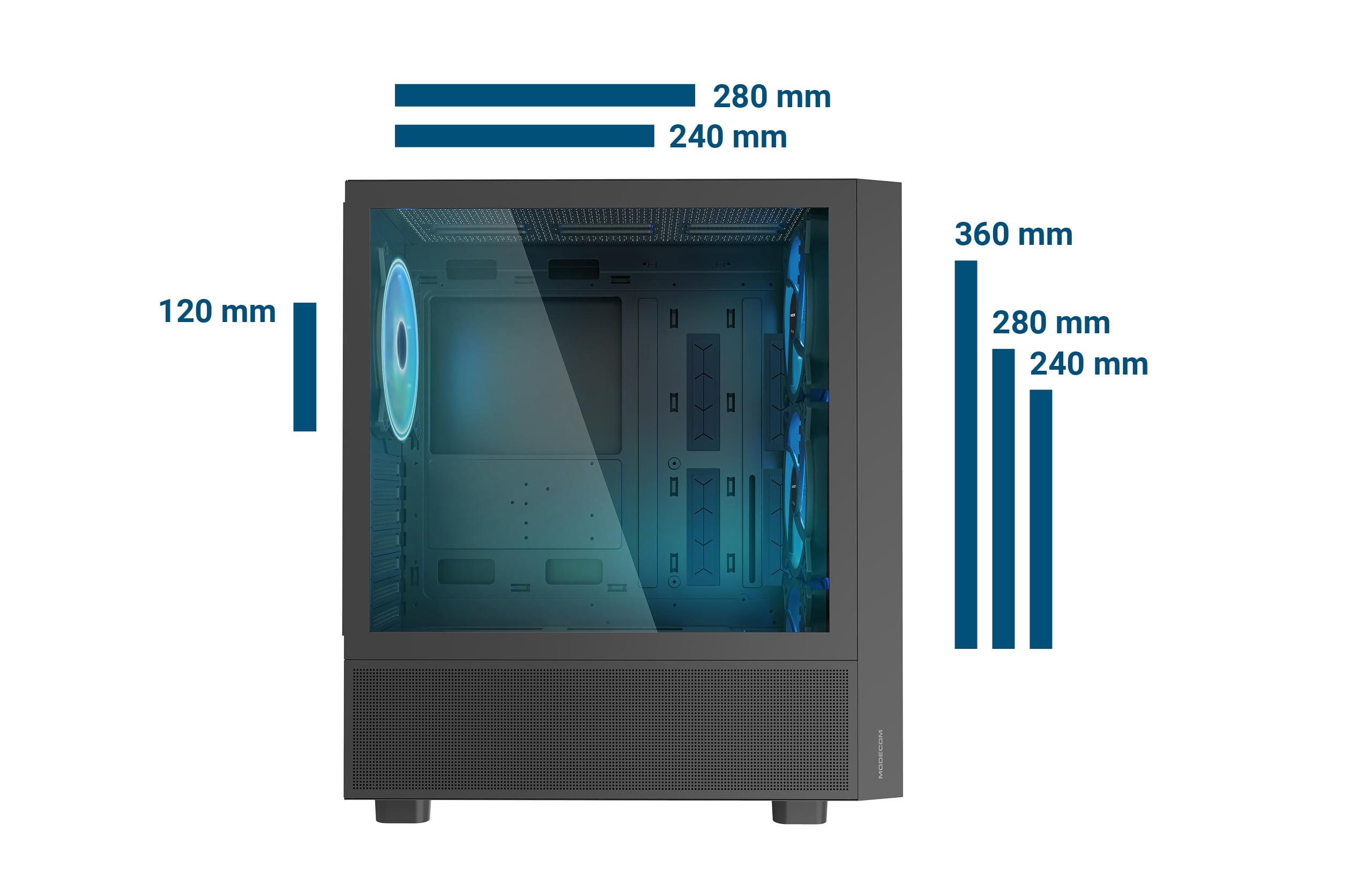 Modecom Breeze ARGB Flow Midi-Tower Gehäuse Schwarz
