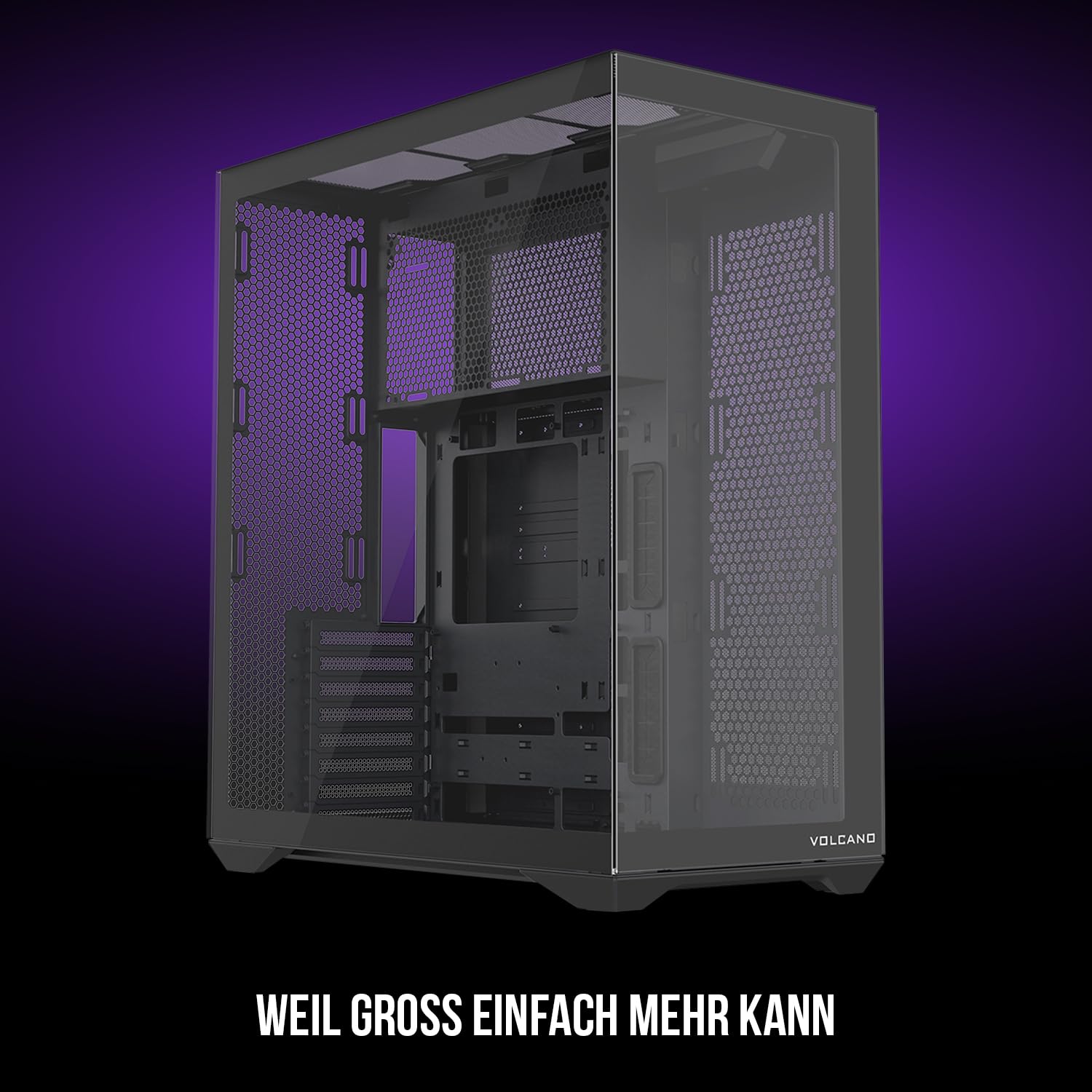 Modecom Volcano Space XL Full-Tower PC-Gehu00e4use schwarz ohne Lu00fcfter