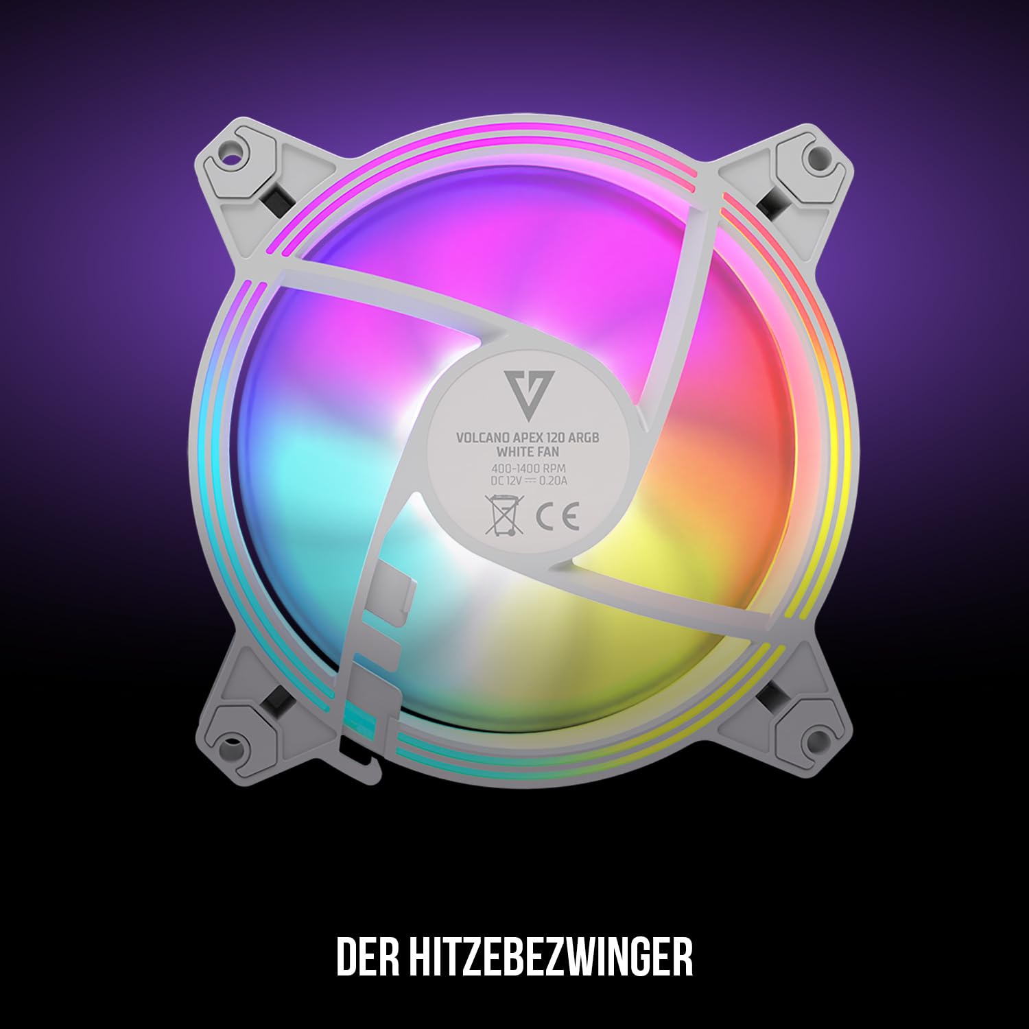 Modecom Volcano Apex 120mm Gehäuselüfter weiß ARGB PWM