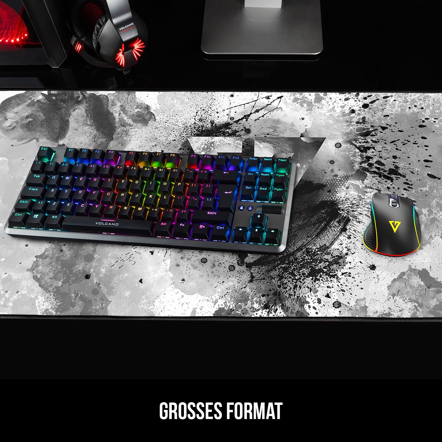 Modecom Volcano Erebus Hokori Gaming-Mauspad schwarz groß