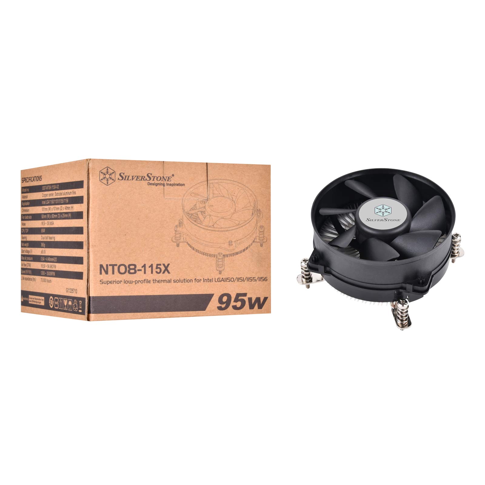 SilverStone Nitrogon NT08-115X-V2 CPU-Kühler 92mm low-profile