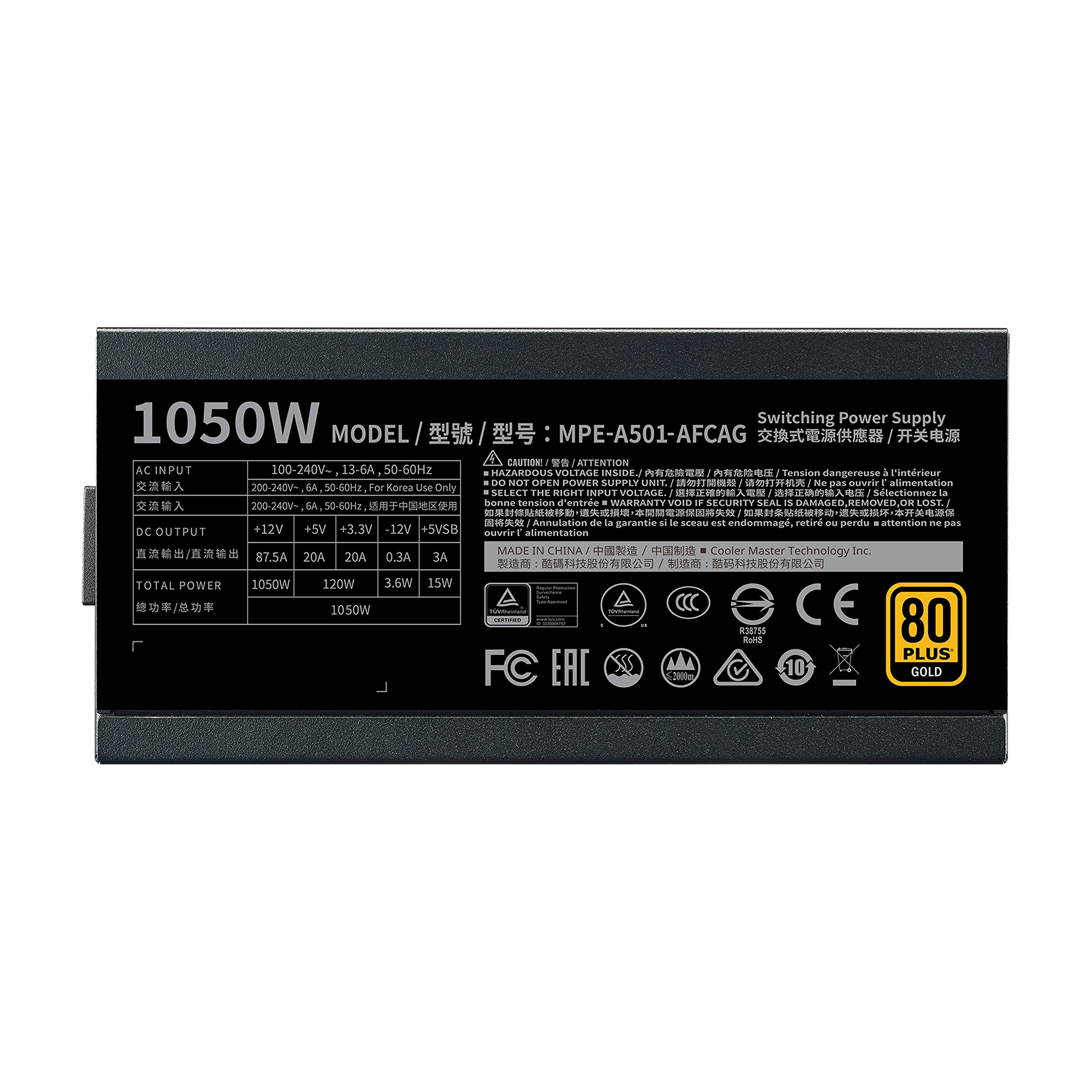 Cooler Master MWE 1050 Gold V2 Netzteil 1050W modular 80 Plus Gold