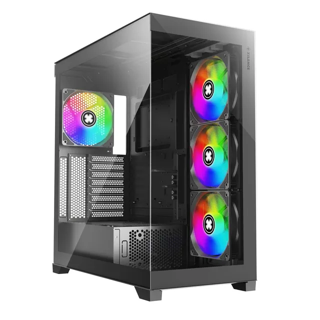 Xilence Gaming XG171 Gleam Midi Tower PC Gehäuse ARGB schwarz