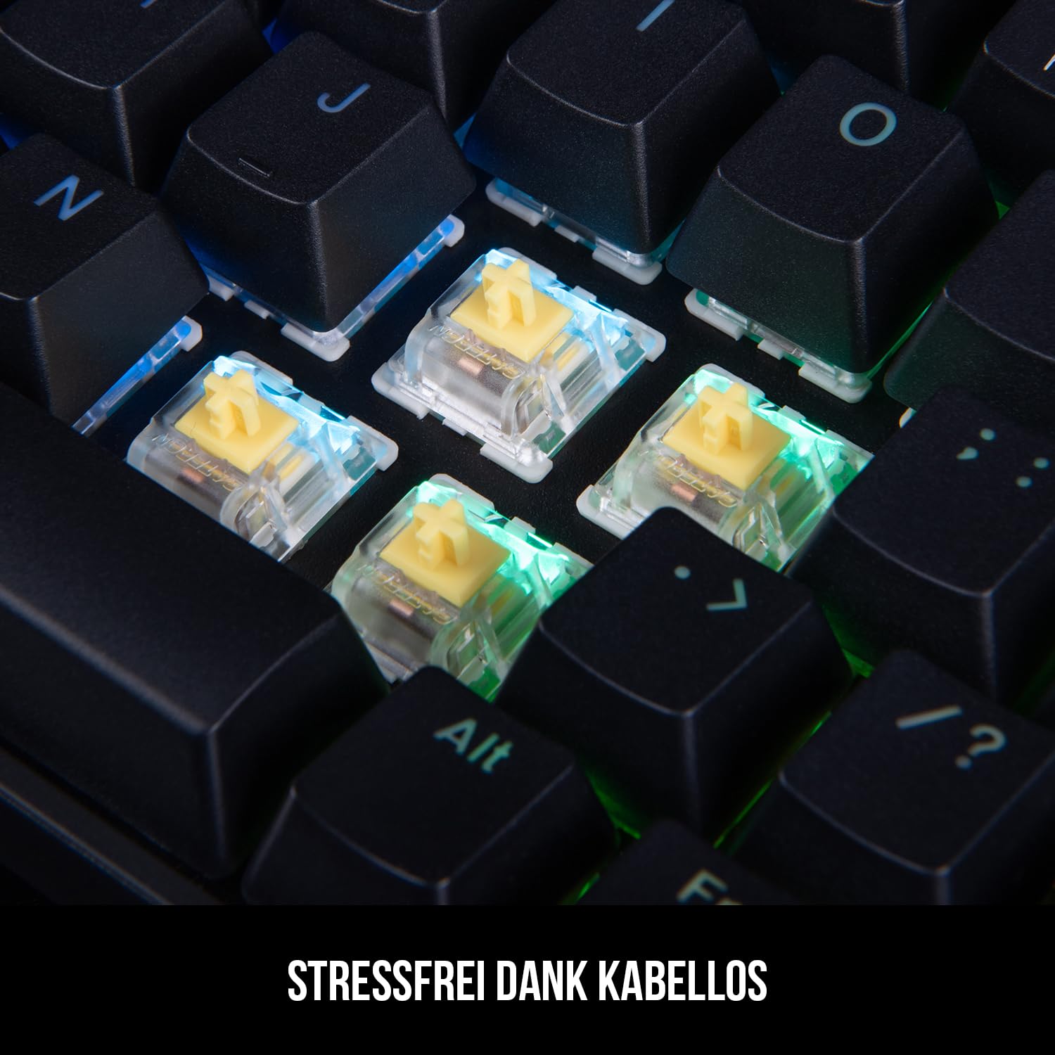 Modecom Volcano Lanparty RGB BT Tastatur 65% Gateron Yellow