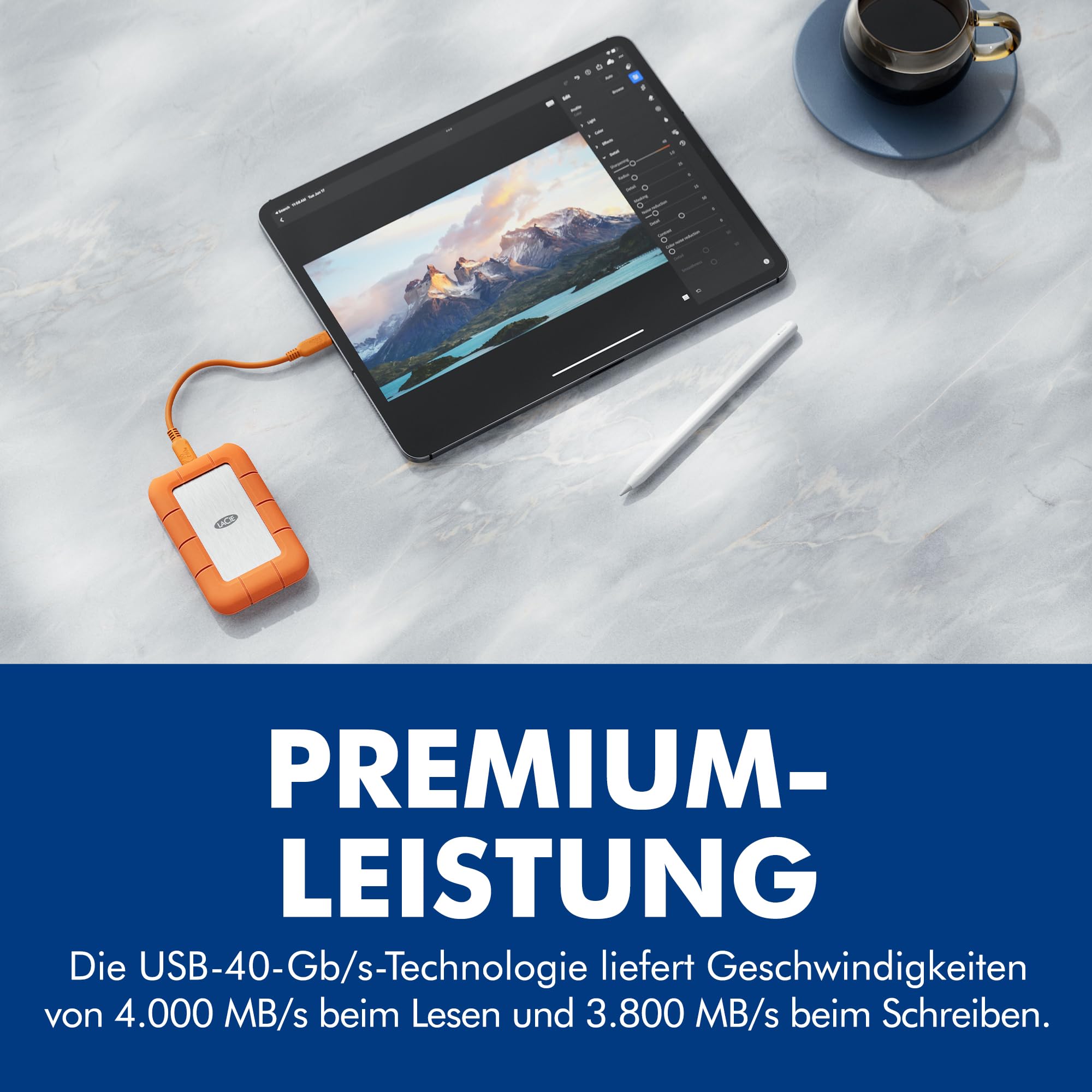 Seagate LaCie Rugged SSD4 externe SSD 2TB orange