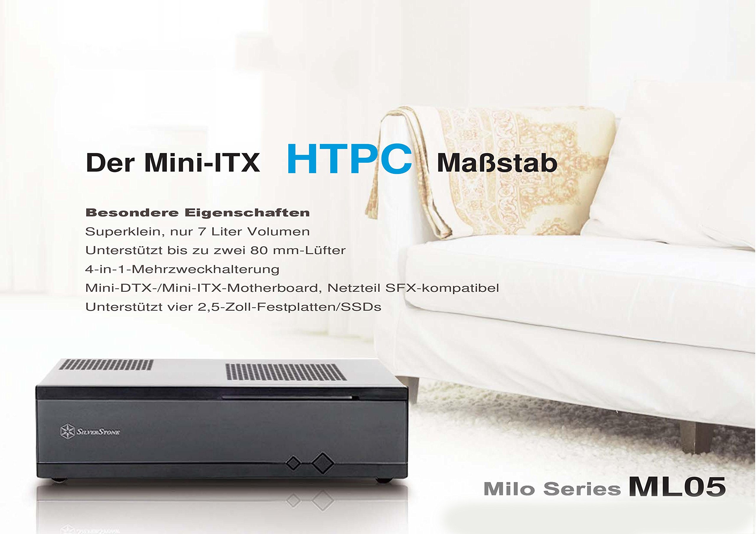 SilverStone Milo ML05B Mini-ITX Gehpdeuse schwarz 7 Liter