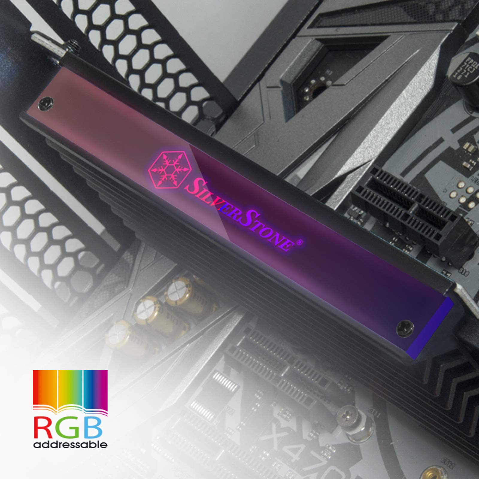 SilverStone ECM24-ARGB M.2 Adapterkarte PCIe x4 mit Kühlkörper