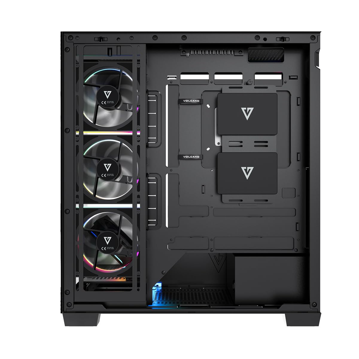 Modecom Volcano Stellar Plus ARGB PC-Gehu00e4use schwarz 5 Lu00fcfter