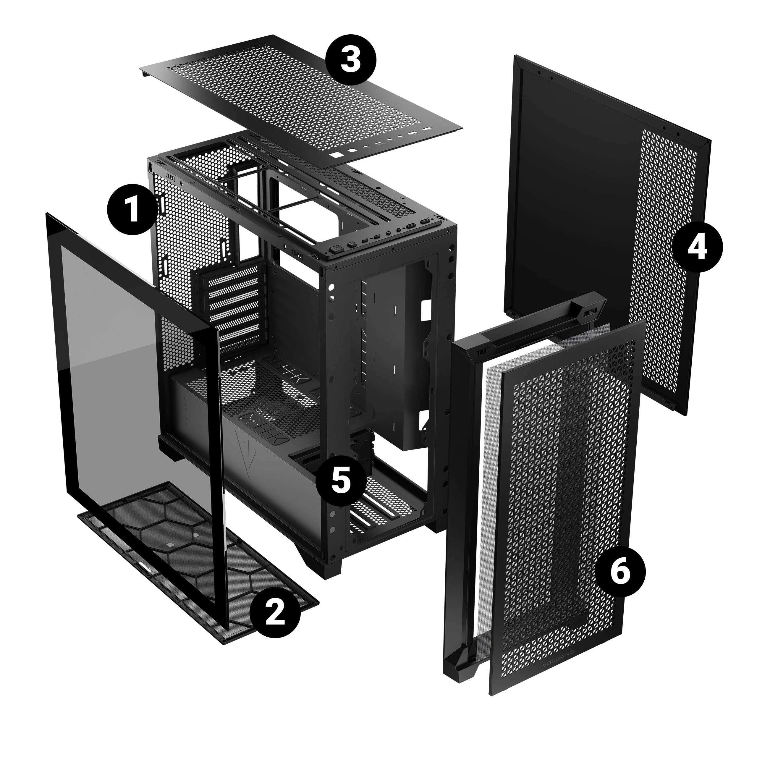 Modecom Volcano Expanse T Midi Tower Gehäuse Schwarz